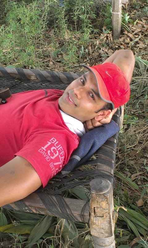 Bhupinder Singh resting at his farm