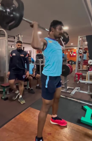 Shrikant Jadhav while working at a gym