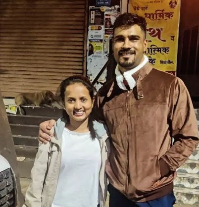 Shrikant Jadhav with his sister, Pranali Jadhav