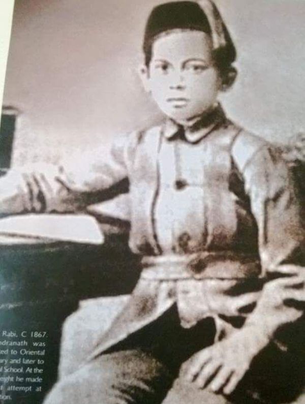 A childhood photo of Rabindranath Tagore clicked in 1867