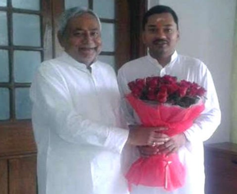 Nishant Kumar with Nitish Kumar