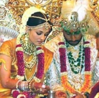 Aishwarya Rai and Abhishek Bachchan on their wedding day