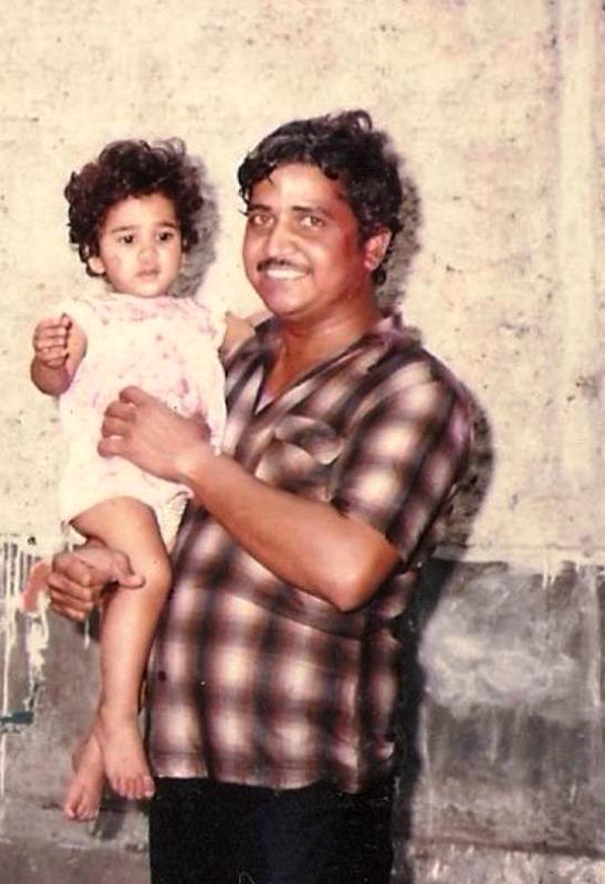 Childhood picture Rasika Agashe with her father