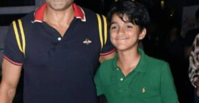 Dharam Deol with his father, Bobby Deol