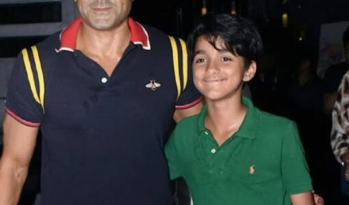 Dharam Deol with his father, Bobby Deol