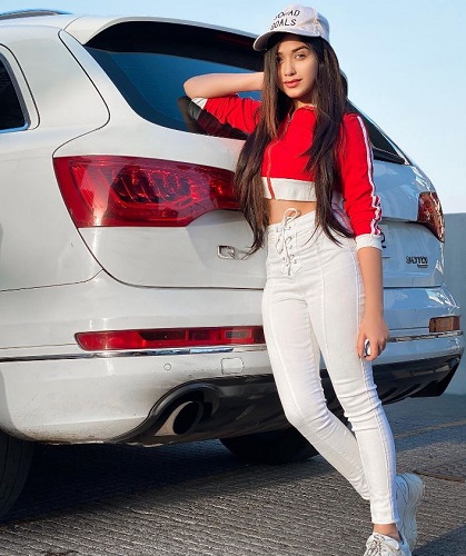 Jannat Zubair Rahmani with her Audi car
