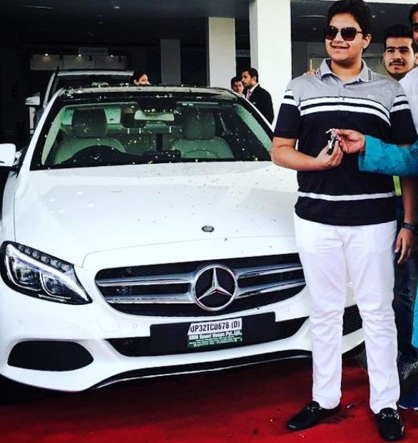 Umar Ansari with his Mercedes Benz car