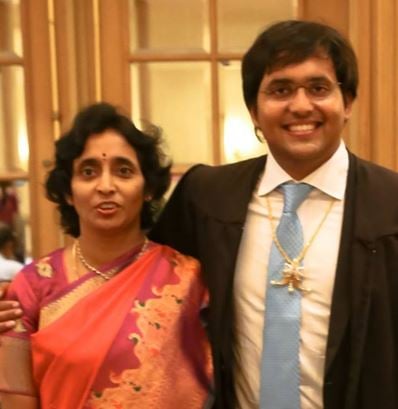 Gopi Thotakura with his mother