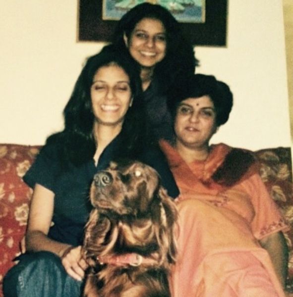 Harshada Sawant (top) with her sister and mother