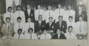 Samar Banerjee with the 1956 Melbourne Olympics Indian football team