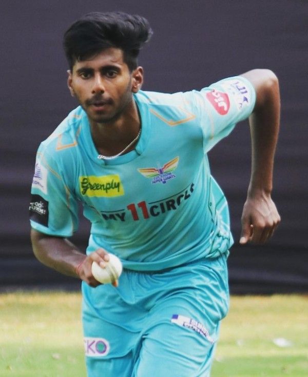 Mayank Yadav during a practice session in 2022 IPL season