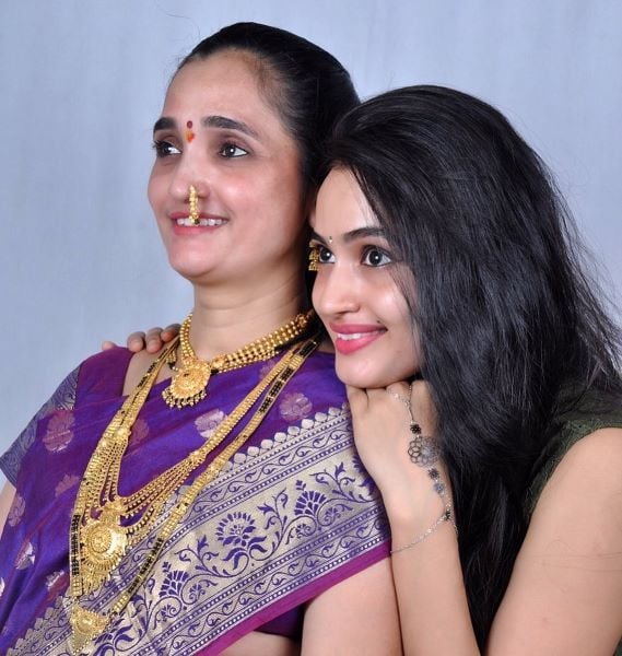Pooja Katurde (right) with her mother