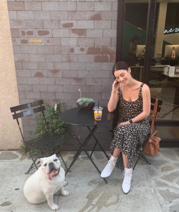 Adelaide Kane with her dog