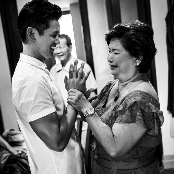 Harry Shum Jr. with her mother