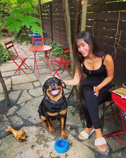 Atija with her Rottweiler