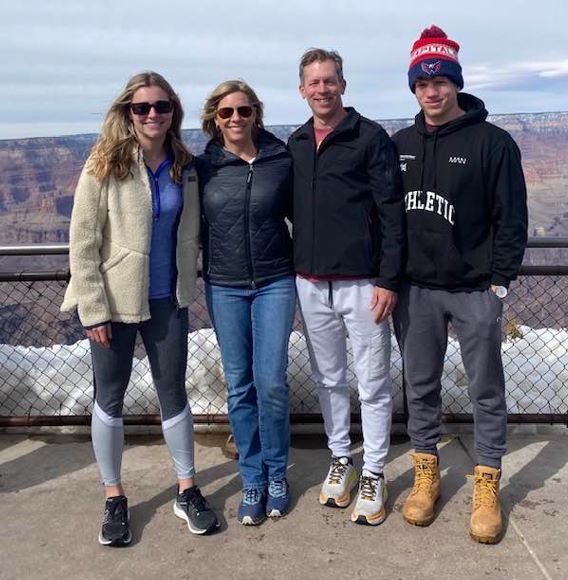 Jacqui Jeras with her children and Mike