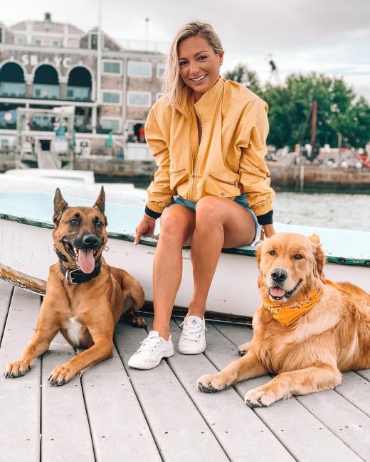 Katie Thompson with her two dogs