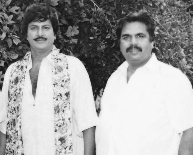 Mohan Babu (right) with Dasari Narayana Rao