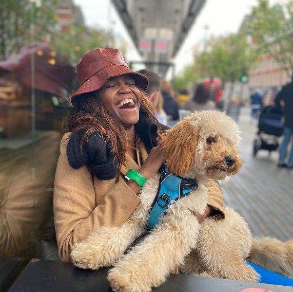 Oti Mabuse with her pet Leo