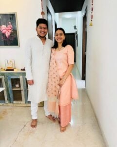 Urmila Lawekar with her brother