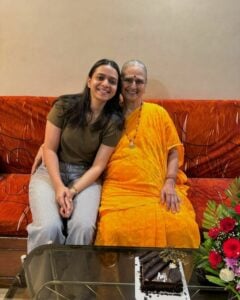 Urmila Lawekar with her grandmother