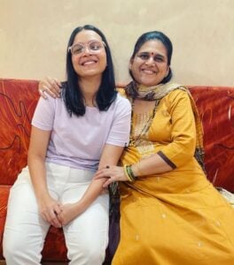 Urmila Lawekar with her mother