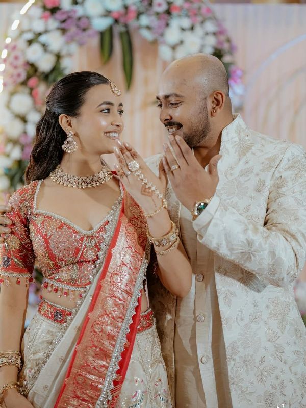 Akriti Agarwal and Prithvi Shaw's picture from their engagement ceremony