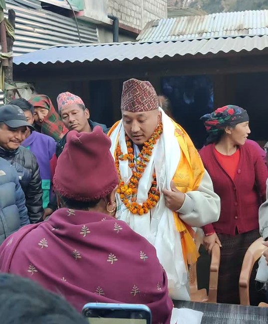 Sudan Gurung during a political complaint