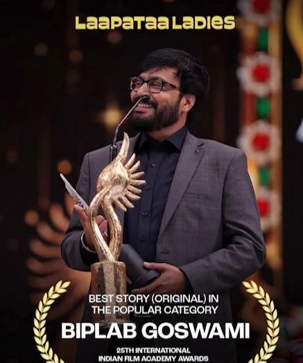 Biplab Goswami posing with his award (2025)