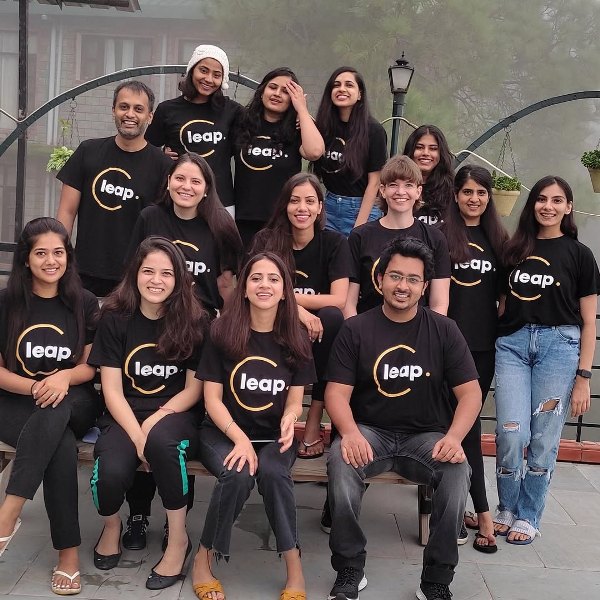 Ragini Das with the leap.club team