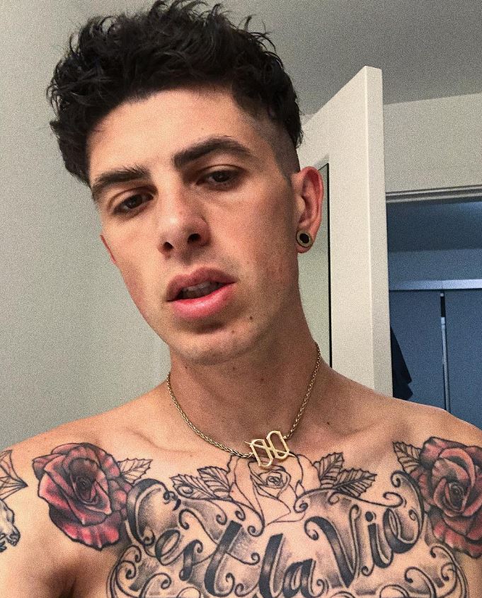 Sam Pepper's tattoo on the chest