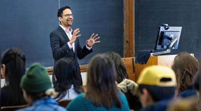 Sunil Amrith while teaching