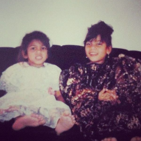 A childhood picture of Zara Rahim (left) with her sister, Sara