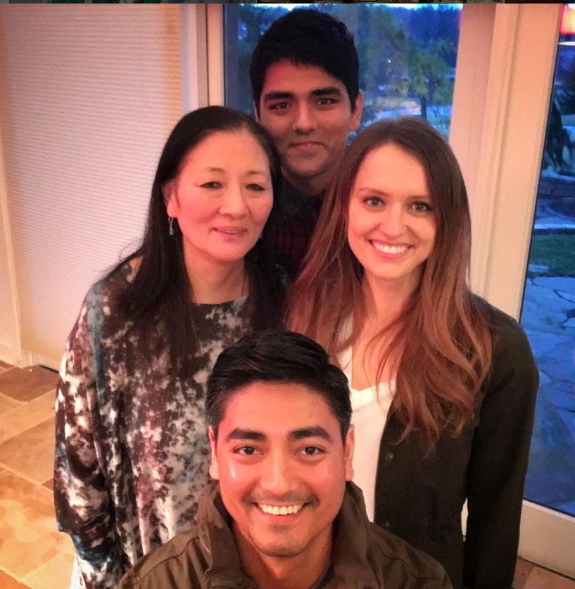 Aftab Pureval with his wife, mother and brother