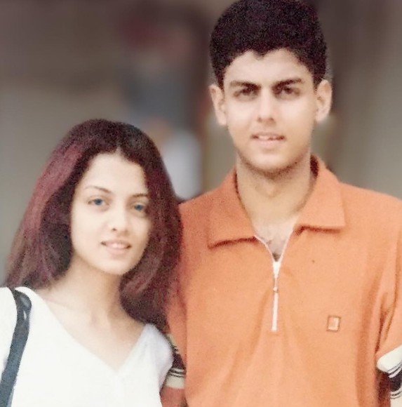 An old picture of Vikrant Kumar Jaitly with his sister, Celina Jaitly