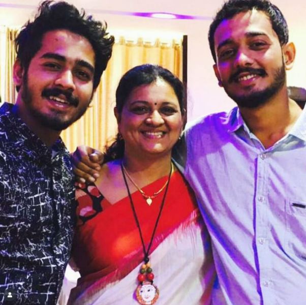 Chidambaram S. Poduval with his brother and mother