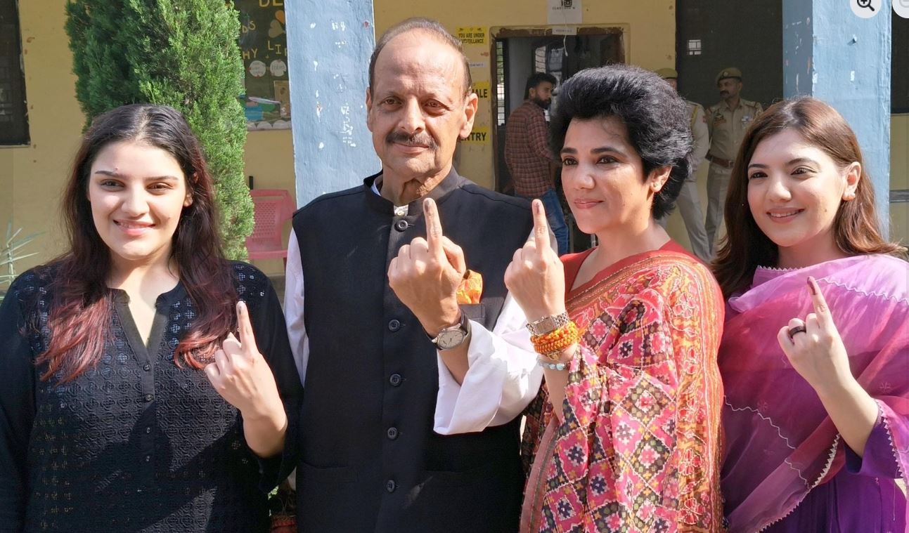 Devyani Rana (right) with her parents and sister