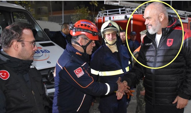 Edi Rama during his visit to the earthquake hit areas in Albania (2019)