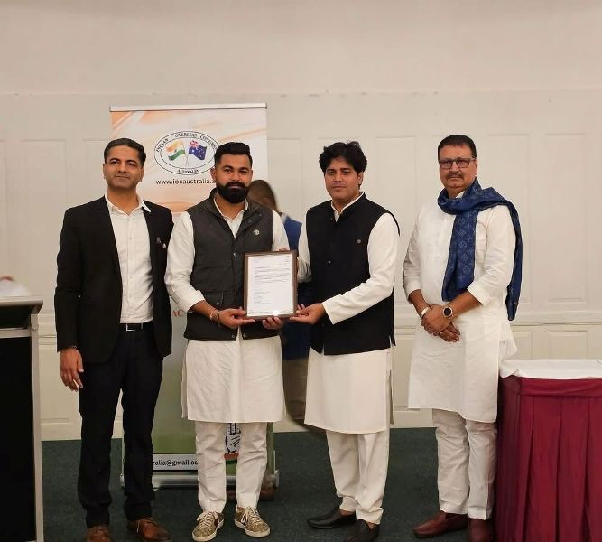 Gurjinder Singh Gavy, after being appointed to the Indian Overseas Congress Youth Australia (IOC Youth Australia)