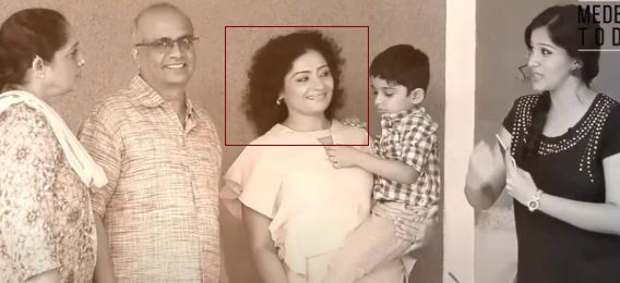 Meera Vasudevan with her parents, son and sister