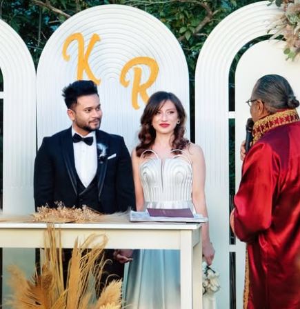 Rahul Kumar during his wedding as per Christian traditions