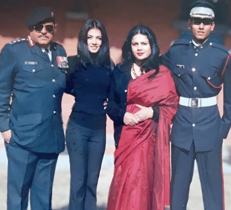 Vikrant Kumar Jaitly with his parents and sister