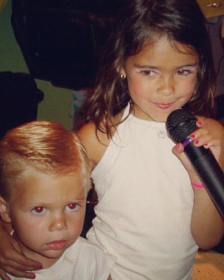 A childhood picture of Madison Beer with her brother