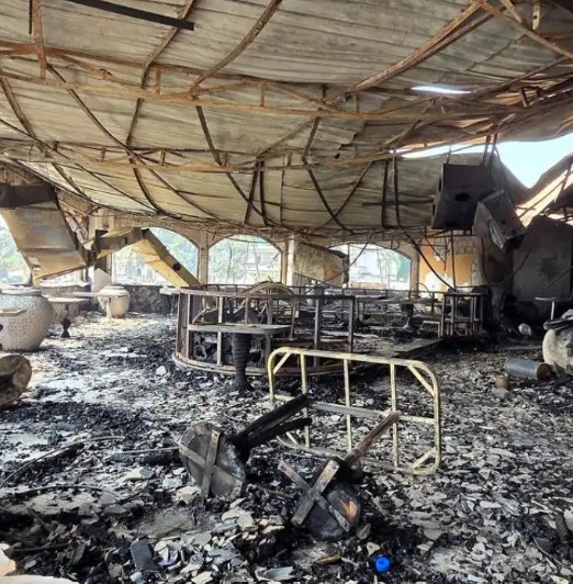 A picture of the nightclub after the fire was extinguished