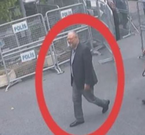 A still of Jamal Khashoggi, while he was going inside the Saudi Arabia consulate in Istanbul