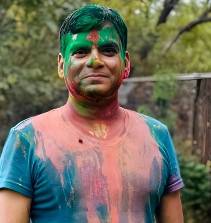 Abhay Kumar Singh after celebrating Holi