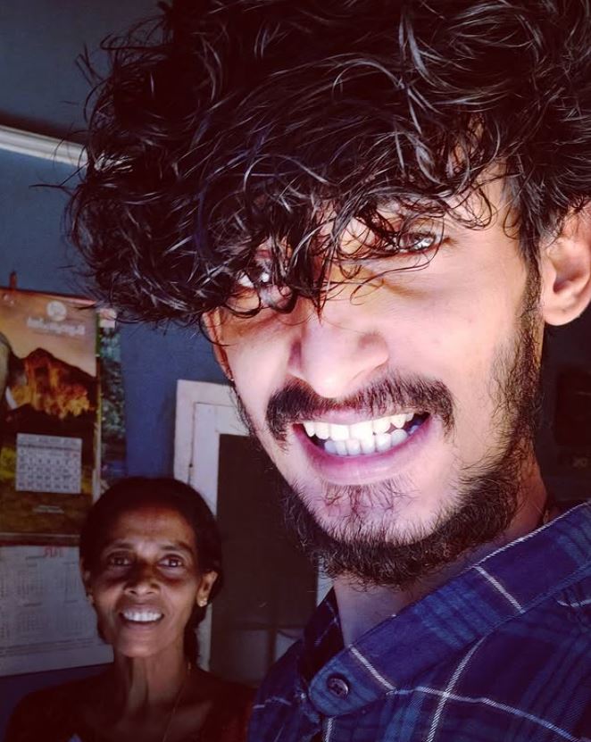 Akhil Vishwanath with his mother