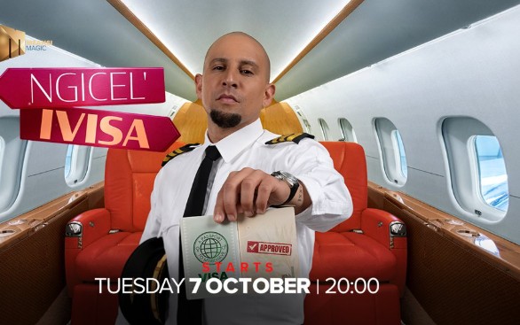 DJ Warras on the poster of the show Ngicel'iVisa on Mzansi Magic