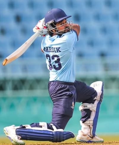 Hardik Tamore in his jersey playing for Shivaji Park Lions
