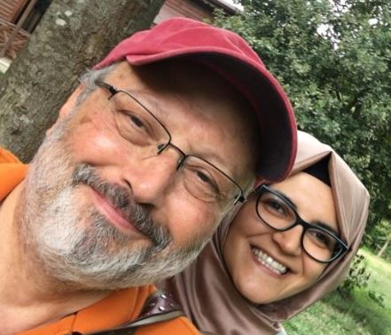 Jamal Khashoggi with his fiancée